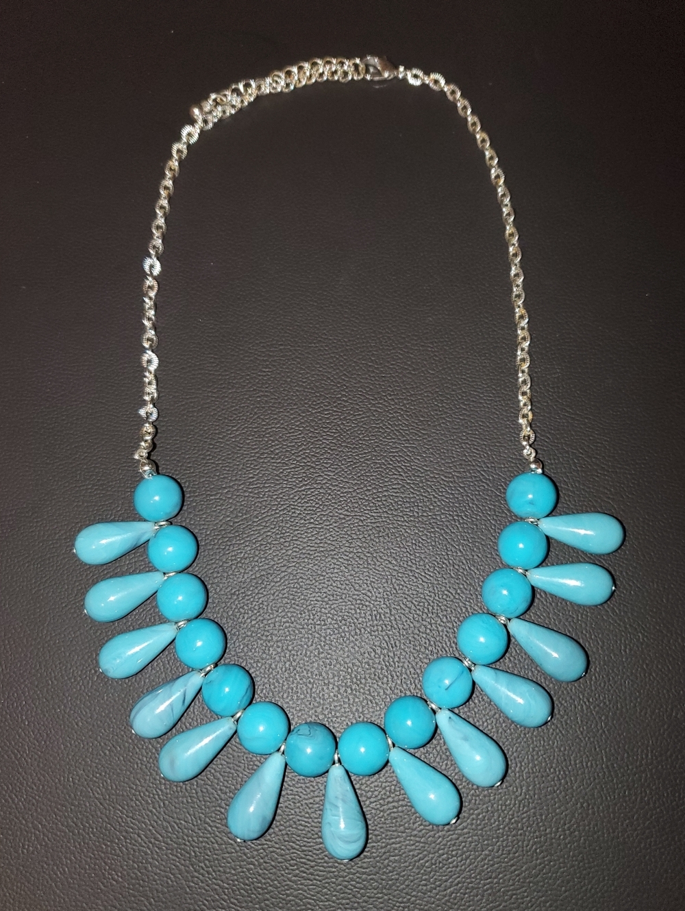 Turquoise Teardrop Statement Necklace